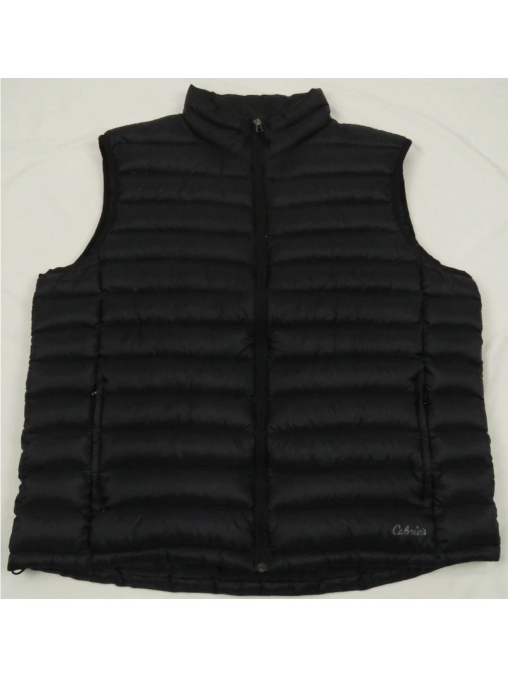 NWOT Cabela's Down Quilted Black Mens Full Zip Puffer Vest Coat Jacket 2XL